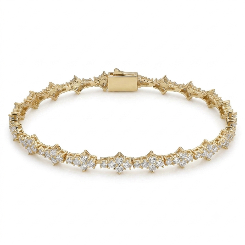 Honeycomb Crystal Bracelet Gold