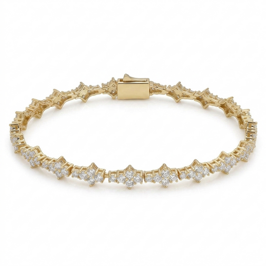 Honeycomb Crystal Bracelet Gold