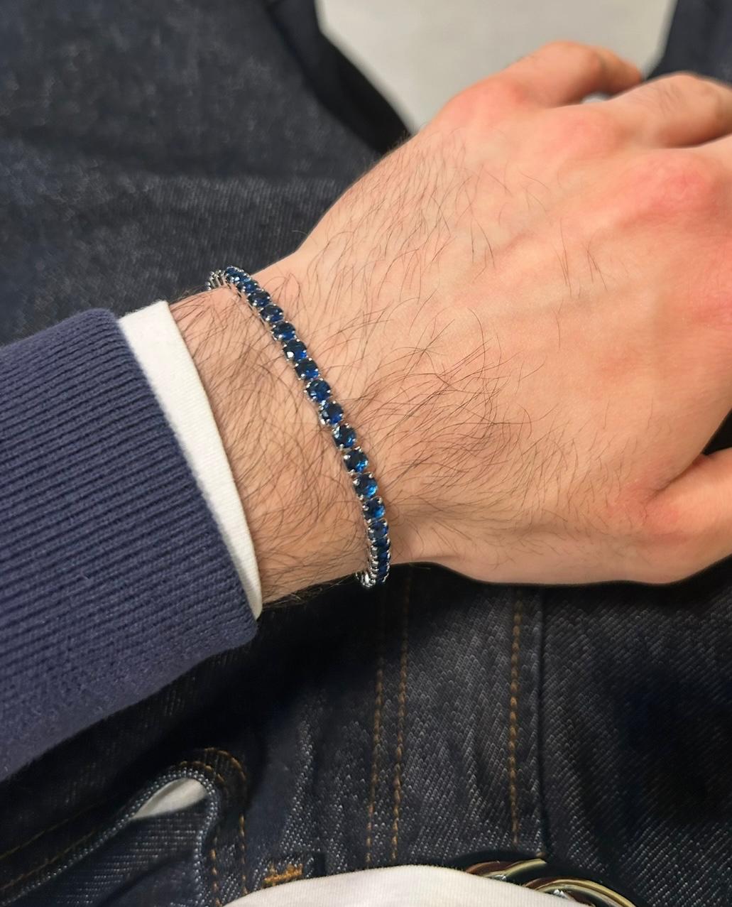Tennis Ice Bracelet Blue